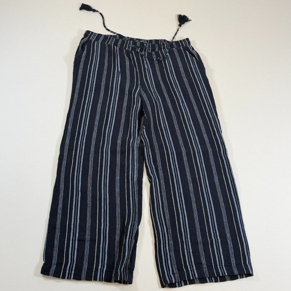 Ellen Tracy Pull-On Drawstring Striped Pants